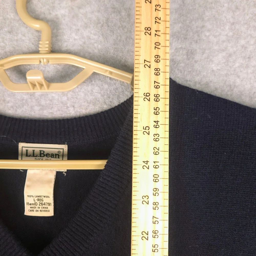 LL Bean‎ Lambswool Sweater Vest V-Neck Sleeveless Layering Casual Mens L